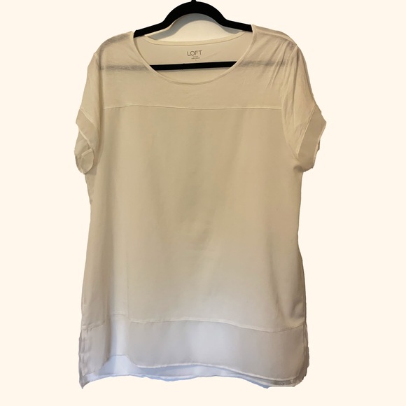 Loft Lightweight Short Sleeve Blouse Sz L - Picture 3 of 3